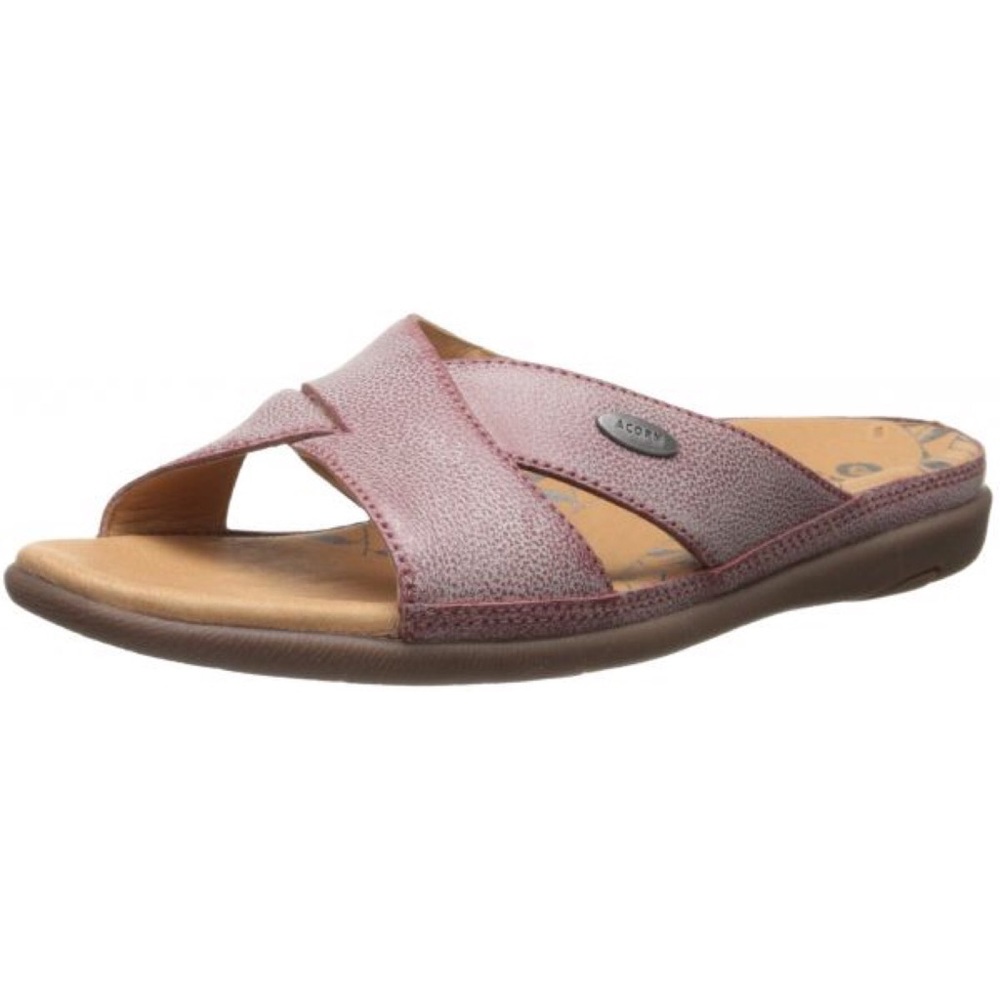 Acorn women’s Prima Cross Slide Sandal Mauve 7
